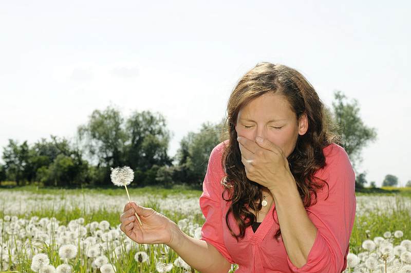 Woman with allergy